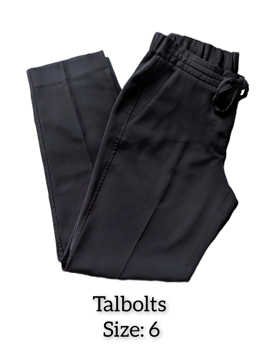 Talbots Black Women's Drawstring Dress Pants